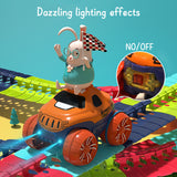 Assembled Electric Rail Race Car Toy Set Led Light Flexible Train Track DIY Kids AU