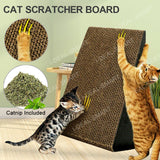 Idealsmart Triangle Cat Corrugated Scratch Kitten Pet Claw Cardboard Scratcher Scratching Post Board Bed Toy Mat Pad Catnip