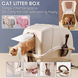 Idealsmart Enclosed Cat Litter Box Large Pet Kitten Hooded Toilet Scoop Sifting Odor AU