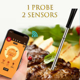 Idealsmart Meat Food Steak Thermometer Dual Sensors Wireless BBQ Oven Grill Smart Bluetooth Wireless Meat Food Steak Thermometer for Oven Grill