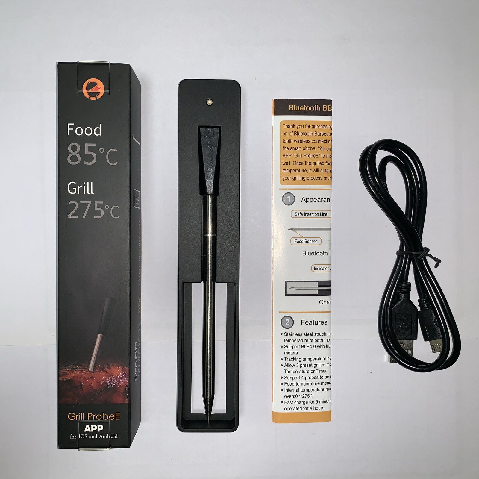 Bluetooth Digital Thermometer for Barbeque and Oven with