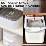 Grain Rice Container Cereal Dispenser Pet Dog Kitchen Food Storage Box w/Cup